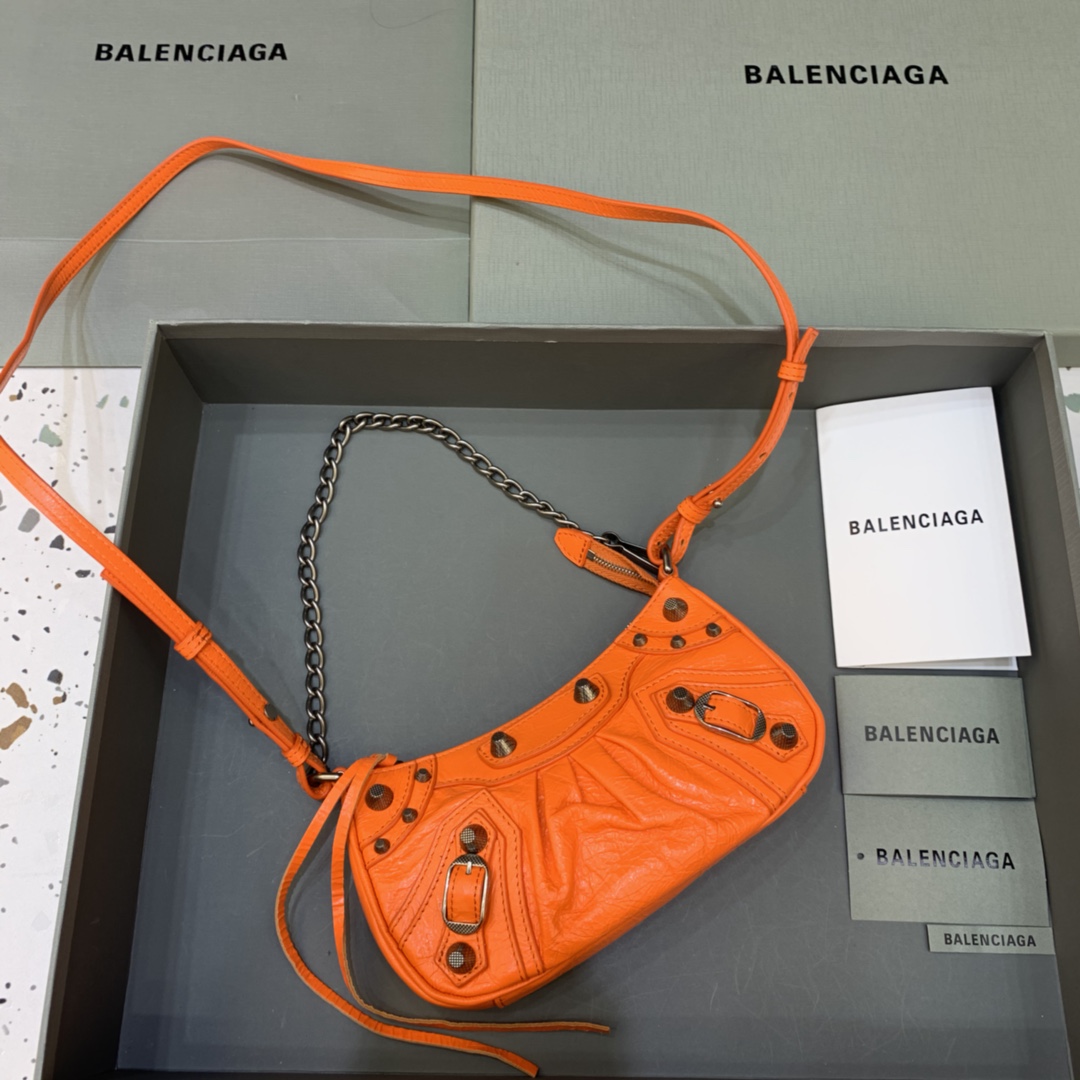 Balenciaga Le Cagole Mini Bag With Chain Shoulder Bag Orange